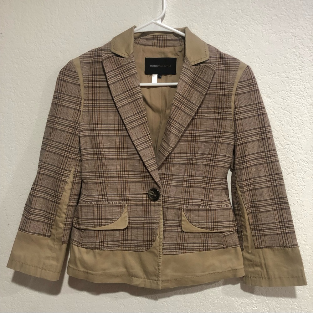 Bcbg plaid blazer
